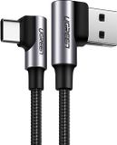 Ugreen - haakse - kabel USB - USB Type C Quick Charge 3.0 QC3.0 - 3 - A - 1 - m - grijs
