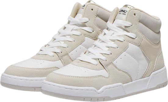 ONLY Swift-2 High Sneakers Dames - beige - wit - Maat 39