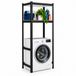 Merkloos Relaxdays Wasmachinerek - zwart - 70x150x40 cm