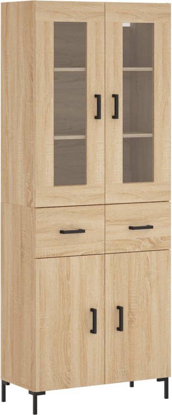 VidaXL Hoge kast 69,5x34x180 cm bewerkt hout sonoma eikenkleurig
