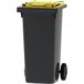 Unbranded AFVALCONTAINER 120 L Geel, grijs Kunststof 2 wielen
