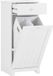 SoBuy BZR21-II-W Armoire de salle de bain étroite avec panier à linge – Armoire à linge avec tiroir et sac à linge amovible – Meuble de salle de bain blanc, 40x90x38cm