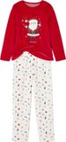 Vertbaudet Fluwelen kerst meisjespyjama rood Lange mouw Katoen/Polyester 80%/20% Maat 92/98