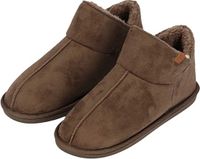 Apollo - Home Boots Dames - Taupe - Imitatiesuède - Fleece - Maat 41/42
