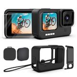 Kuptone Siliconen beschermhoes + displaybeschermfolie voor Gopro Hero 12/11/10/9