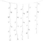 Hi Kerstverlichting lichtgordijn - 2x - 40 led sterren lampjes - warm wit - 200 cm - lichtsnoer - gordijnverlichting