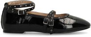 Sacha - Dames - Zwarte lak ballerina's met studs en bandjes - Maat 38