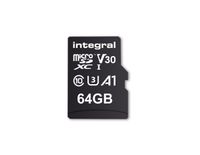 Integral 64GB MicroSDXC Memory Card - UHS-I U3, Class 10, V30, A1 - Up to 100MB/s Read, 45MB/s Write