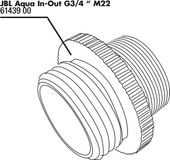 JBL Aqua In-Out Adaptateur Métal G3/4 M28/ Bleu Métal