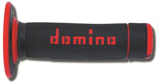 Domino Handvat Set Zwart / Rood (Domino) Cross Bi-Composants Scooter Schakelbrommer