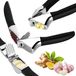 Sans marque Coupe-légumes - Acier inoxydable - Lavable au lave-vaisselle - Antidérapant - Poignée ergonomique - Compact