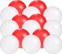 Bellatio Decorations - 16x Reuze Ballonnen - Rood en Wit - Diameter 60 cm