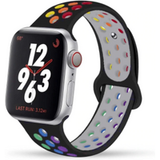ShieldCase Apple Watch silicone sport+ band (zwart kleurrijk)