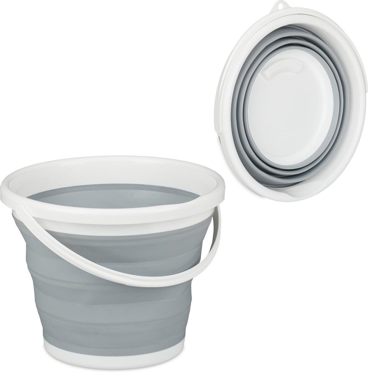 Relaxdays Opvouwbare Emmer - 10 Liter - Grijs