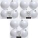 Merkloos Decoris Kerstballen - 12x st - wit - 10 cm - kunststof - kerstversiering