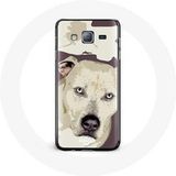 Maniacase Hoesje voor Samsung Galaxy J7 Pitbull Hond Wit