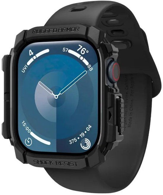 Spigen Rugged Armor Hoesje - Geschikt voor Apple Watch 10/11 (46MM) - Matte Zwart