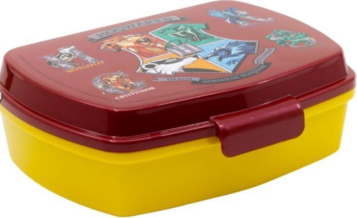 stor Harry Potter broodtrommel / brooddoos 17 X 14 X 5,6 Cm Rood/geel