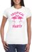 Bellatio Decorations Tropical party T-shirt dames - met glitters - wit/roze - carnaval/themafeest L