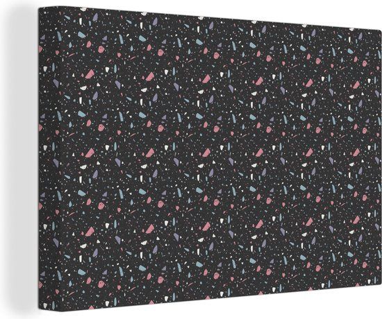 OneMillionCanvasses Canvas schilderij 150x100 cm - Terrazzo Patroon - Multicolor - Modern