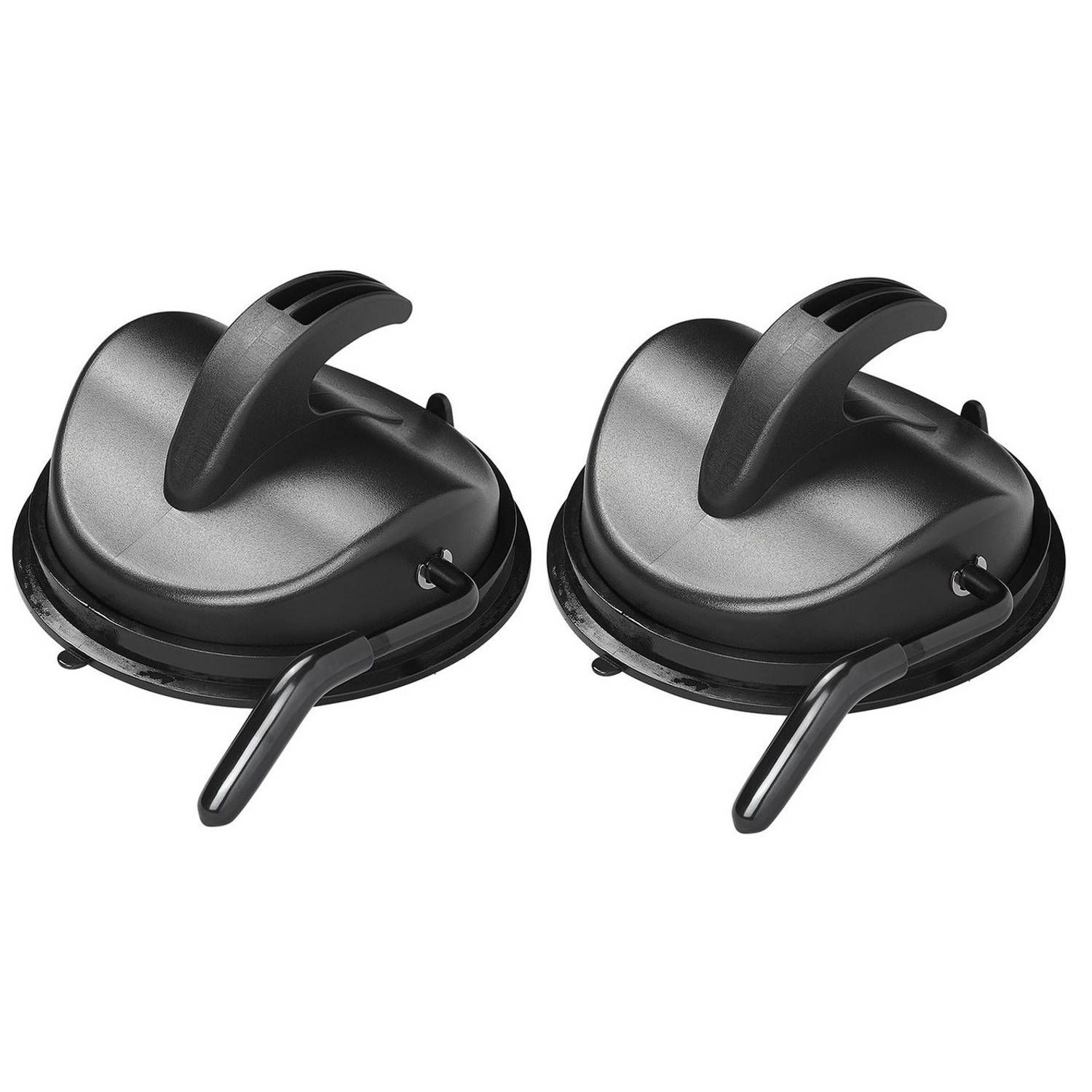 ProPlus Set van 2 ophanghaken met zuignap - Zwart - 12 cm - 15 kg