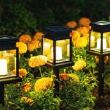 Merkloos Zonne-energie Lantaarn met Kaarseneffect - 8 Stuks voor Tuin en Terras