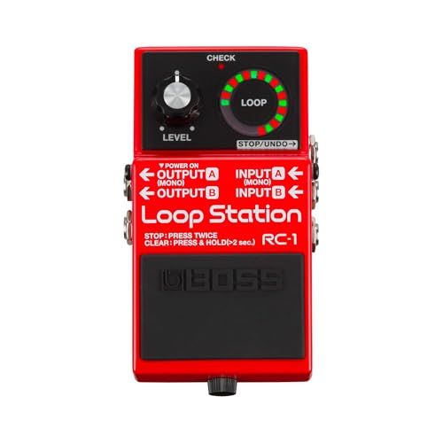 BOSS RC-1 Loop Station Pedaal | Industriestandaard Eenvoudige Looper voor Gitaar, Bas, Keyboards & Meer | 24-Segment LED Indicator | 12 Minuten Opnametijd
