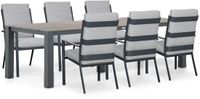Lifestyle Garden Furniture Lecce/Valley Dining Loungeset 6 personen Aluminium Grijs-antraciet 240 cm