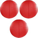 Merkloos Luminair (lampionshop) Global B.v. 5x stuks luxe bol vorm lampion rood 50 cm