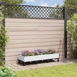 vidaXL Tuinplanter met wielen Wit 120 x 40 x 29 cm PP