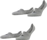 Burlington Everyday 2-Pack onzichtbaar effen katoen multipack footies heren grijs - maat 41-42