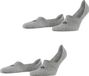 Burlington Everyday 2-Pack onzichtbaar effen katoen multipack footies heren grijs - maat 41-42