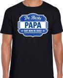 Bellatio Decorations Shoppartners Bv Cadeau t-shirt voor de beste papa voor heren - zwart met blauw - papas - kado shirt / kleding - vaderdag / collega S