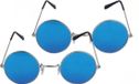 Henbrandt Flower power - bleu - set de 2 - lunettes de soleil - verres ronds - hippie - fête
