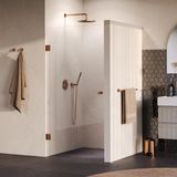 Brauer Void - Carving Nisdeur - Helder Glas - 100 x 200 cm - Omkeerbaar - incl. Glascoating - PVD Koper Geborsteld
