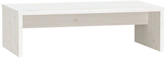 vidaXL Monitorstandaard - 50x27x15 cm - Massief Grenenhout - Wit