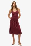 Superdry Jersey jurk met open achterkant Dames M Port Brown