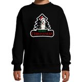 Bellatio Decorations Bol Dieren kersttrui husky zwart kinderen - Foute honden kerstsweater jongen/ meisjes - Kerst outfit dieren liefhebber 122/128
