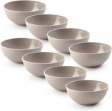 Plastic Forte Kommetjes/schaaltjes - 8x - dessert/ontbijt - kunststof - D12 x H5 cm - taupe