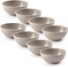 Plastic Forte Kommetjes/schaaltjes - 8x - dessert/ontbijt - kunststof - D12 x H5 cm - taupe