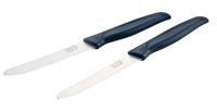 Tasty Premium messenset (2 stuks) – ideaal voor keuken en ontbijt, moeiteloos snijden, zaagslijpen – blauw/zilver, 21 x 2 cm