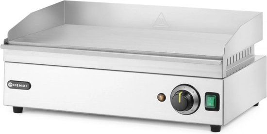 HENDI Bakplaat – roestvast staal – traploos instelbaar – 300°C – 518x330 mm
