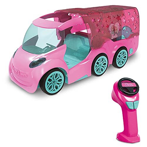 Mondo Motors - Mattel Barbie DJ Express Deluxe 2 in 1 - RC auto 2-zits + DJ-console voor Barbie kinderen - realistische details - fuchsia - 63685