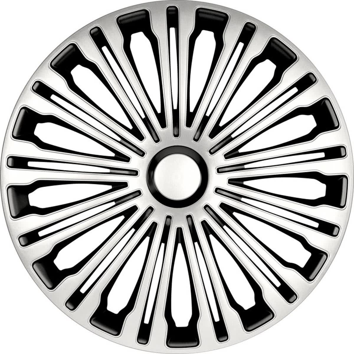 AutoStyle Wieldoppen Set Volante 13 Inch Silver/Bla