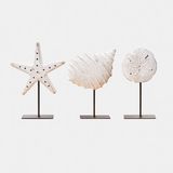 Loberon Decoratief element set van 3 Havsberg antiekwit/zwart
