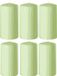 Enlightening Candles 6x Lichtgroene cilinderkaarsen/stompkaarsen 6 x 12 cm 45 branduren - Geurloze kaarsen lichtgroen - Woondecoraties