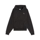 PUMA Boxy gewassen uniseks hoodie met print, Zwart, Maat XL