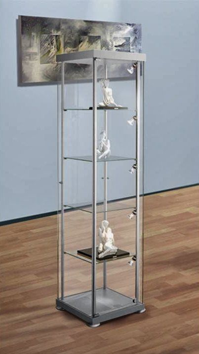 Kerkmann Expoline Vitrine - Zilver - 45 x 45 x 180 cm