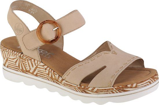 Rieker 67173 - Dames sandalen - Beige - Maat 40 - Suède