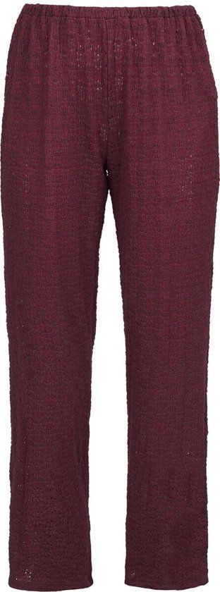 R.E.D. by EMP Bordeauxrode wijde broek met kanten details - Dames - M